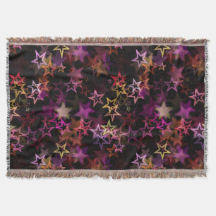 Farbenfrohe Sterne tanzen whimsisisch Decke