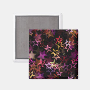 Farbenfrohe Sterne tanzen whimsisisch Magnet