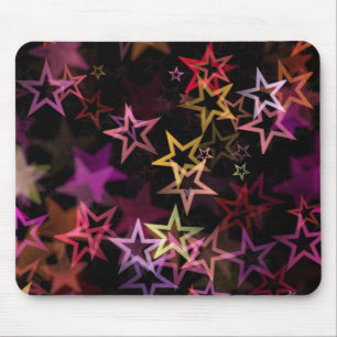 Farbenfrohe Sterne tanzen whimsisisch Mousepad