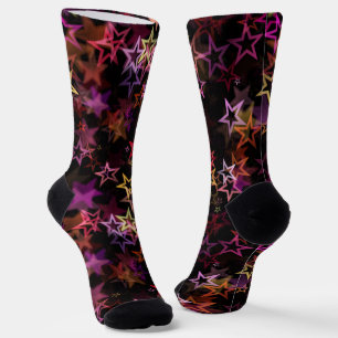 Farbenfrohe Sterne tanzen whimsisisch Socken