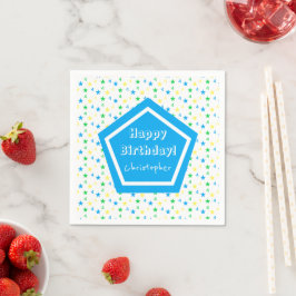 Farbenfrohe Sternenjungen 4. Geburtstag Serviette