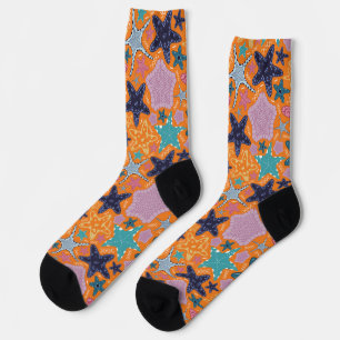 Farbenfrohe Sternfische Socken