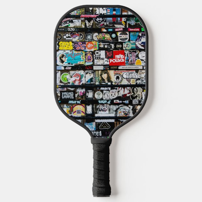 Farbenfrohe Sticker Pickleball Schläger (Vorderseite)