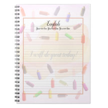 Farbenfrohe Stifte Notebook