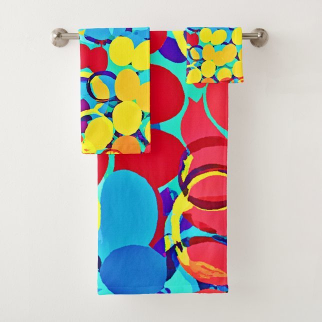 Farbenfrohe Stilelemente und Chic Spectrum Pattern Badhandtuch Set (Insitu)