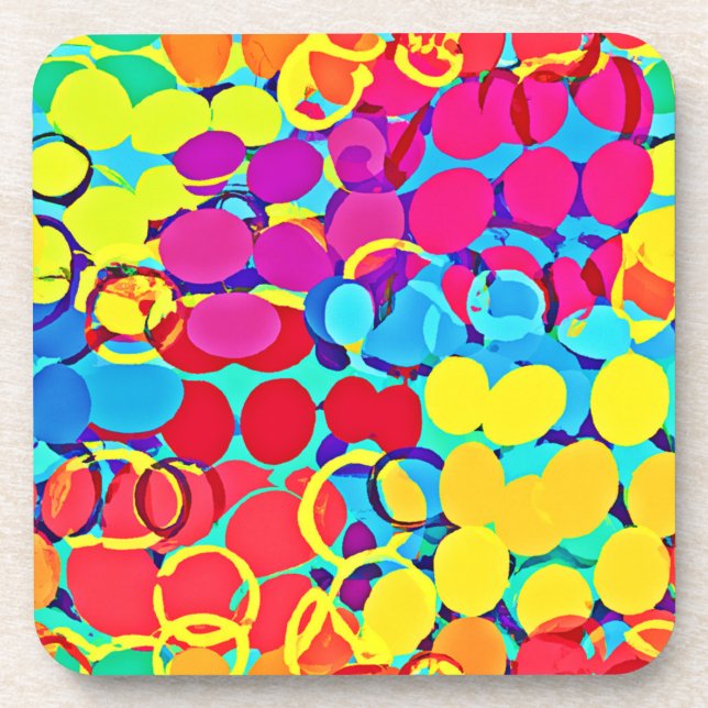 Farbenfrohe Stilelemente und Chic Spectrum Pattern Getränkeuntersetzer (Vorderseite)