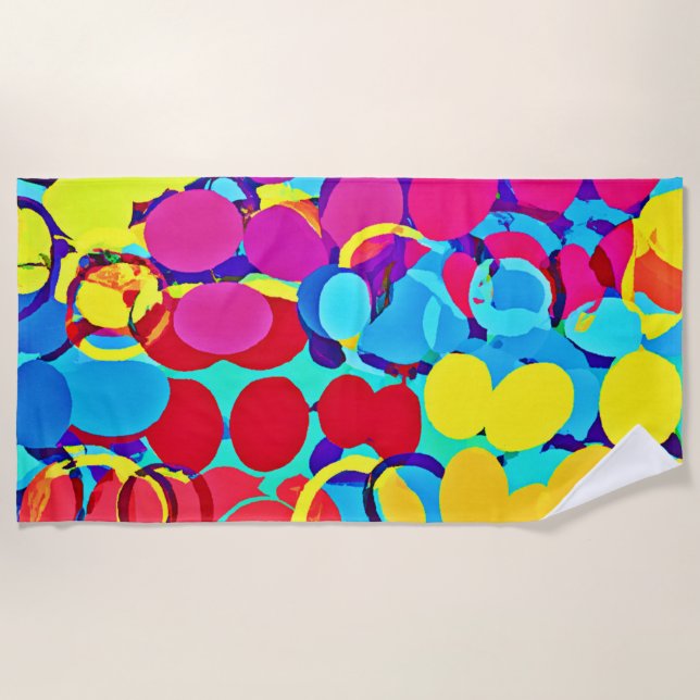 Farbenfrohe Stilelemente und Chic Spectrum Pattern Strandtuch (Vorderseite)