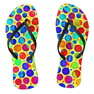 Farbenfrohe Stilelemente und elegantes Muster Flip Flops