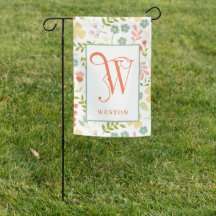 Farbenfrohe stilisierte Blume mit Monogram W