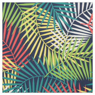 Farbenfrohe, stilisierte Coconut-Blattmuster Stoff