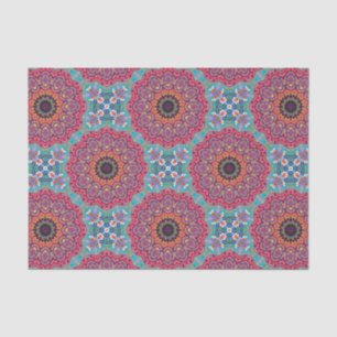 Farbenfrohe, stilvolle Boho Mandalases Geometrisch Seidenpapier