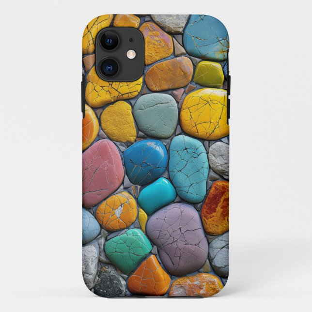 Farbenfrohe Stone Phone Case (Rückseite)