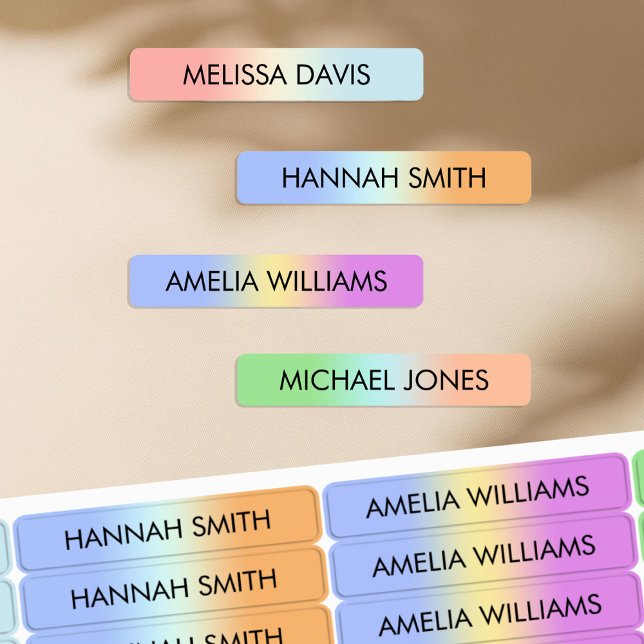 Farbenfrohe strahlende Kinder wasserdichte Namenss Etiketten (Von Creator hochgeladen)