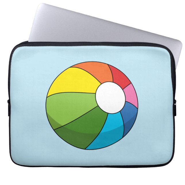 Farbenfrohe Strandball Laptopschutzhülle (Vorderseite)