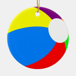 Farbenfrohe Strandballe mit doppelseitiger Ornamen Keramik Ornament