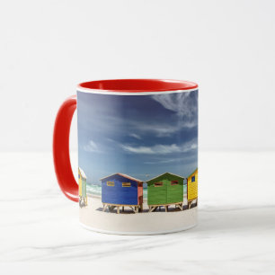 Farbenfrohe Strandhäuser Muizenberg, Südafrika Tasse