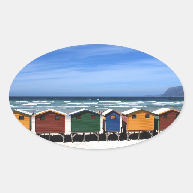 Farbenfrohe Strandhaut Oval Aufkleber (Vorderseite)
