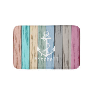 Farbenfrohe Strandholz Wasserpfeifen & Anker Badematte