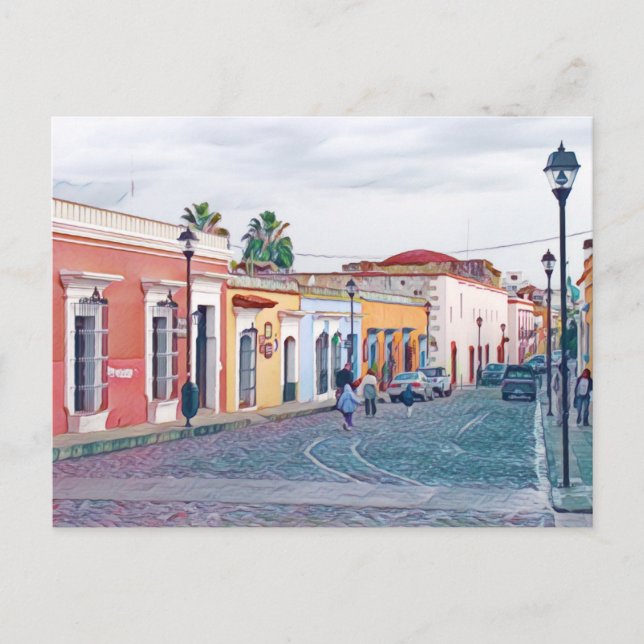 Farbenfrohe Straße Oaxaca, Mexiko Postkarte (Vorderseite)