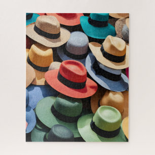 Farbenfrohe Straw Hats Jigsaw Puzzle