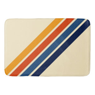 Farbenfrohe Streifen 70er 80er Retro Racing Streif Badematte