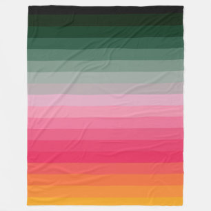 Farbenfrohe Streifen 70er 80er Retro Racing Streif Fleecedecke