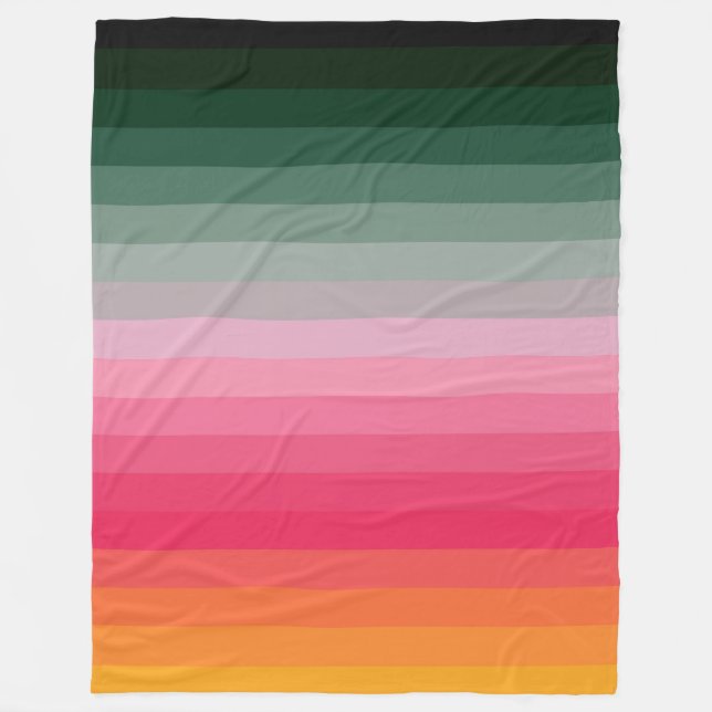 Farbenfrohe Streifen 70er 80er Retro Racing Streif Fleecedecke (Vorderseite)