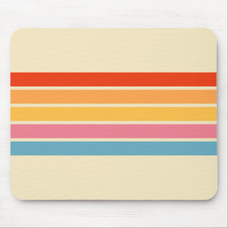 Farbenfrohe Streifen 70er 80er Retro Racing Streif Mousepad