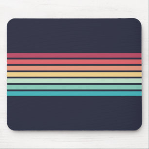 Farbenfrohe Streifen 70er 80er Retro Racing Streif Mousepad