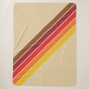 Farbenfrohe Streifen 70er 80er Retro Racing Streif Sherpadecke