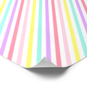 Farbenfrohe Streifen Einhorn Regenbogen Pastellfar Poster