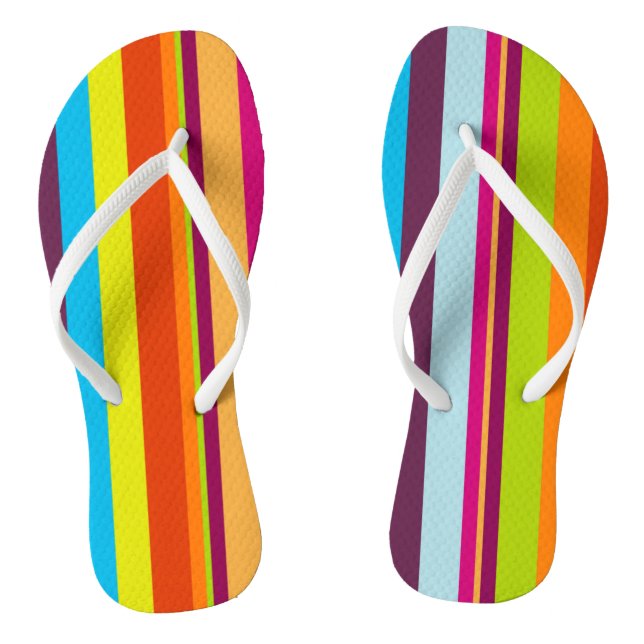 Farbenfrohe Streifen Flip Flops (Fußbett)