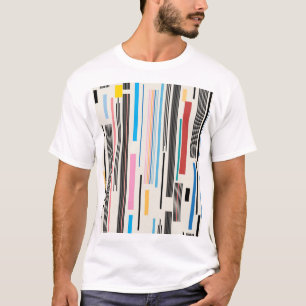 Farbenfrohe Streifen: Grafisches Pattern-Mix T-Shirt