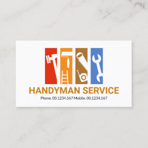 Farbenfrohe Streifen Handyman-Tools zum Entfernen  Visitenkarte