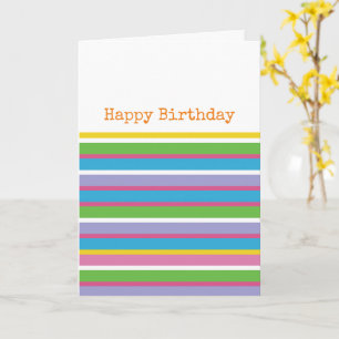 Farbenfrohe Streifen Happy Birthday Preppy Mod Ang Karte