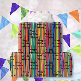 Farbenfrohe Streifen Jeden Anlaß Geschenk Geschenkpapier