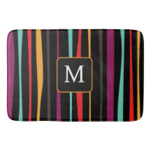 Farbenfrohe Streifen mit individuellem Monogramm A