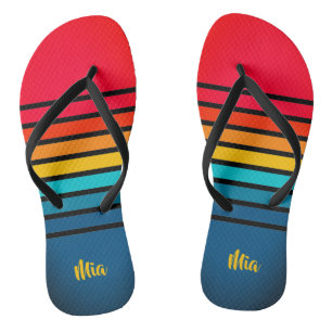 Farbenfrohe Streifen Muster Flip Flops