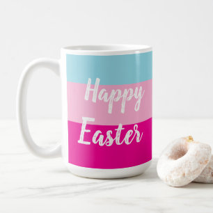 Farbenfrohe Streifen Muster glückliche Osterflachk Kaffeetasse