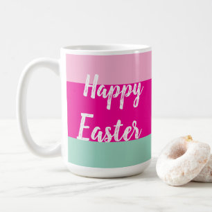 Farbenfrohe Streifen Muster glückliche Osterflachk Kaffeetasse