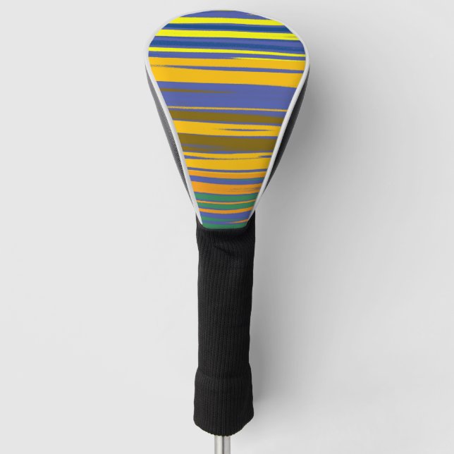 Farbenfrohe Streifen Muster Golf Headcover (Vorderseite)