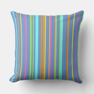 Farbenfrohe Streifen Muster Kust. Lilac Throw Pill Kissen