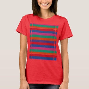 Farbenfrohe Streifen Muster T-Shirt