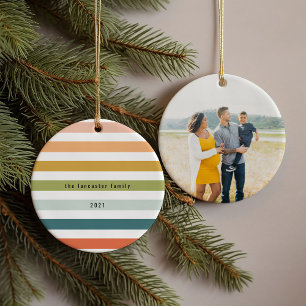 Farbenfrohe Streifen nach Kundenwunsch Foto Keramik Ornament