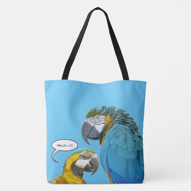 Farbenfrohe Streifen Papageien Tasche (Rückseite)