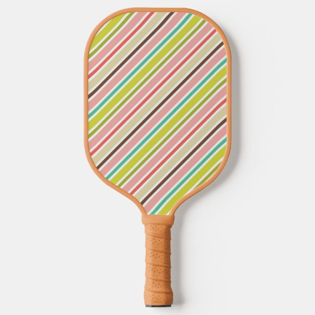 Farbenfrohe Streifen Pickleball Paddel Schläger (Vorderseite)