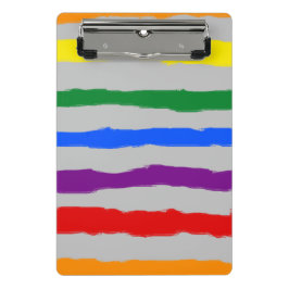 Farbenfrohe Streifen Regenbogen auf Farbe M Mini Klemmbrett