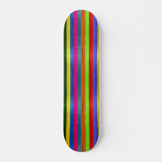 Farbenfrohe Streifen Skateboarddecke Skateboard (Vorne)