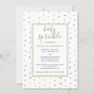 Farbenfrohe Streusel Baby Sprinkle Baby Shower Einladung