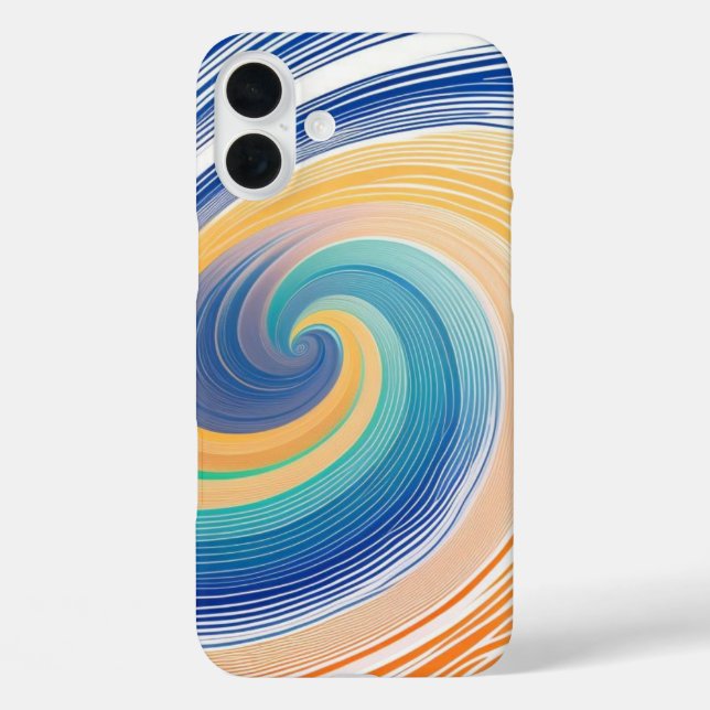 Farbenfrohe Strickwellen iPhone 16 Plus Hülle (Rückseite)